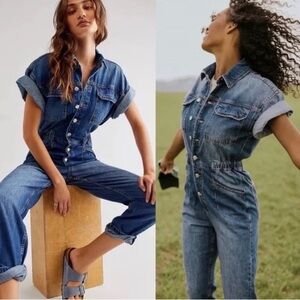 NWOT We The Free Free People Marci Short Sleeve jumpsuit size small super cute